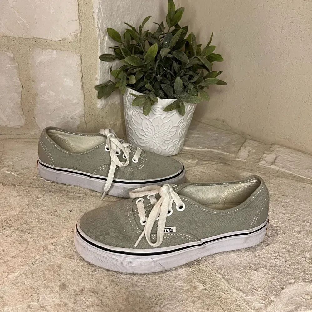 Vans light green canvas sneakers sz 5